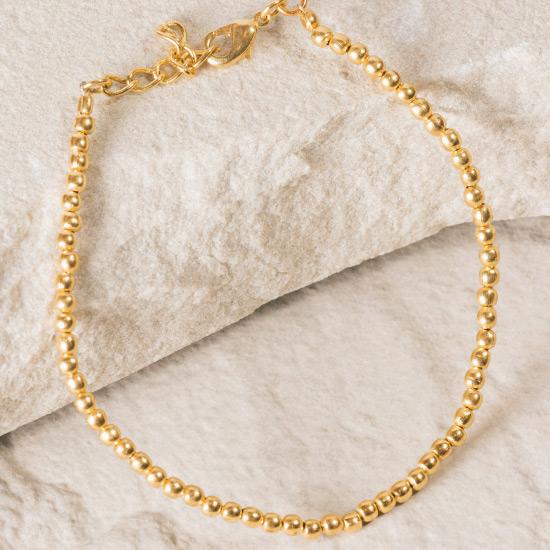 Gold Micro Bead Bracelet - Finely handcrafted micro beads, fashioned and shaped by hand to create a minimal unique staple piece to any outfit, essential bracelet to add to any jewelry collection.
